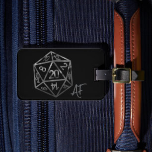 Étiquette À Bagage RPG Crit AF   Silver Fantasy Tabletop Gamer Dice