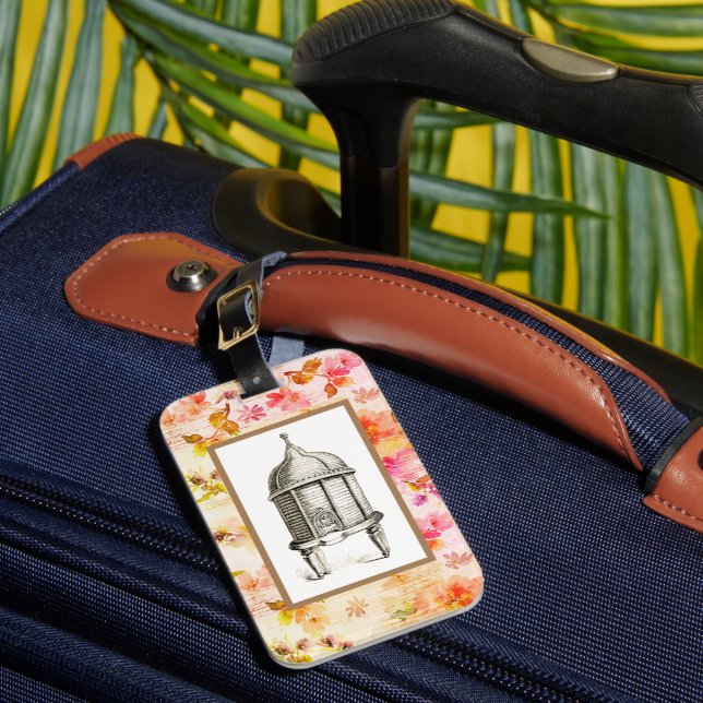 Étiquette À Bagage ruche victorienne sur floral (Insitu Rectoal 1)