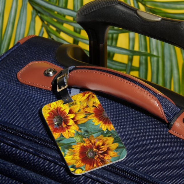 Étiquette À Bagage Rudbeckias jaune et bronze Floral (Insitu Rectoal 1)