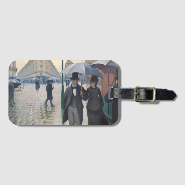 Étiquette À Bagage Rue de Paris, temps de pluie (Devant Horizontal)