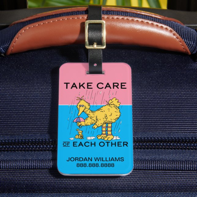 Étiquette À Bagage Rue Sésame | Big Bird Take Care | Ajouter vos info (Insitu Rectoal 2)
