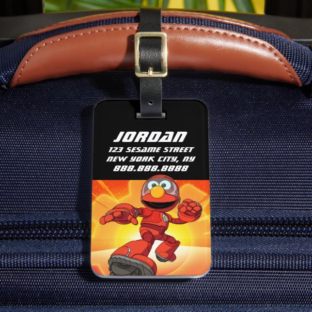 Étiquette À Bagage Rue Sésame | Mécaniciens Elmo | Ajouter un nom (Insitu Rectoal 2)