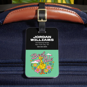 Étiquette À Bagage Rue Sésame   Meilleurs potes d'oiseaux jaunes