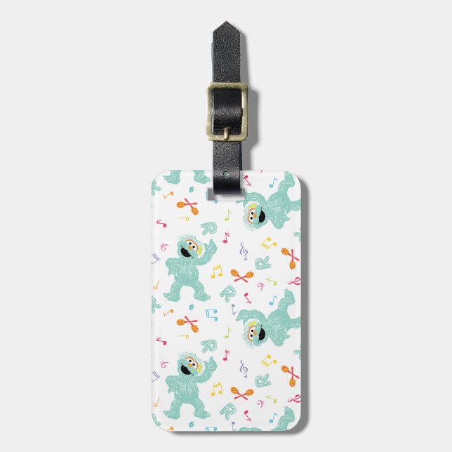 Étiquette À Bagage Rue Sésame | Rosita Music Scribble Motif (Devant Vertical)