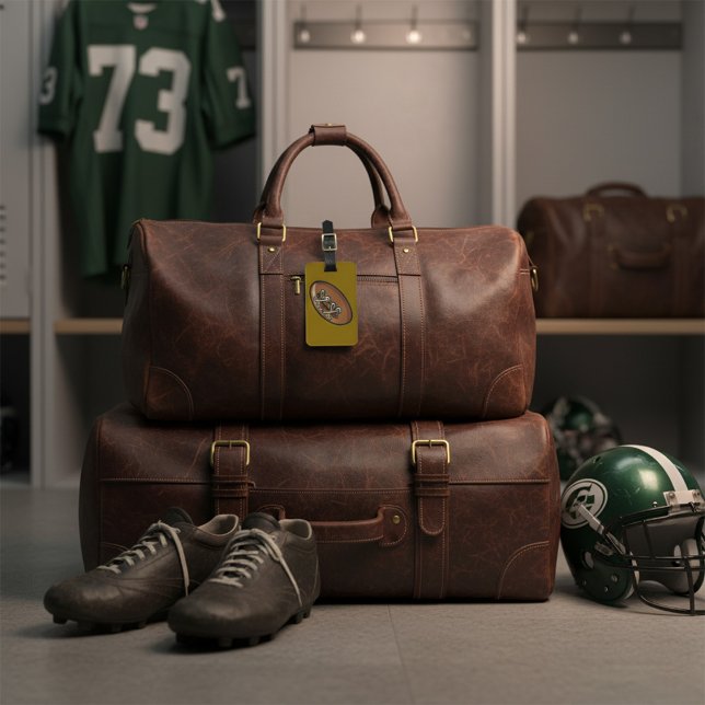 Étiquette À Bagage Rugby Ball Sport amusant Graphisme (Créateur téléchargé)