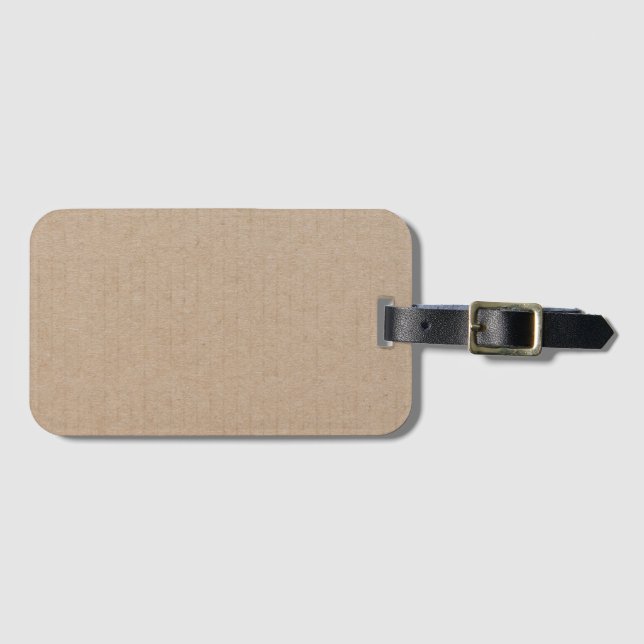 Étiquette À Bagage Rustique Kraft papier blanc Modèle personnalisé (Devant Horizontal)
