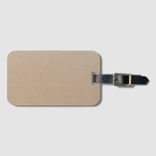 Étiquette À Bagage Rustique Kraft papier blanc Modèle personnalisé (Devant Horizontal)