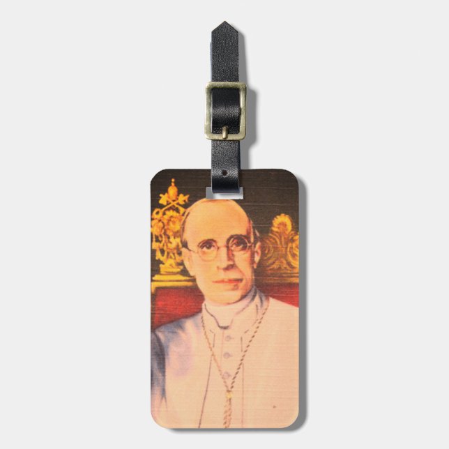 Étiquette À Bagage Sa Sainteté le Pape Pie XII - Église catholique (Devant Vertical)