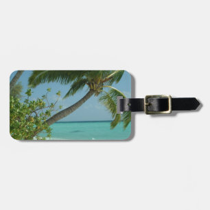 Étiquette À Bagage Sable de plage Tropical Sable Eau Soleil Océan Vag