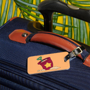 Étiquette À Bagage Sable rouge avec étoile et lunette