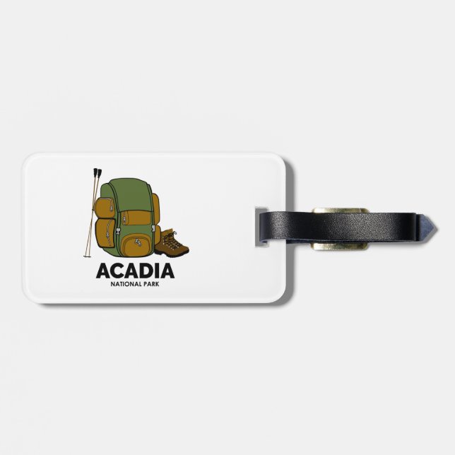 Étiquette À Bagage Sac à dos du parc national Acadia (Dos horizontal)