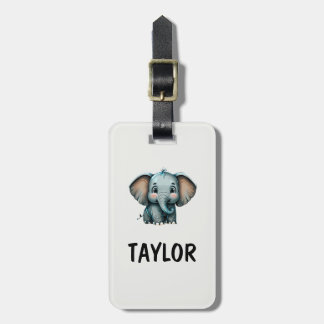 Étiquette À Bagage Sac à dos éléphant coloré personnalisé