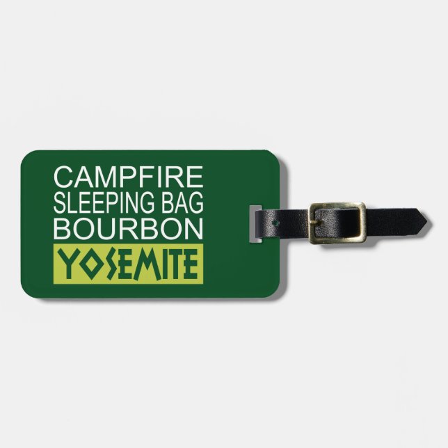 Étiquette À Bagage Sac couché de feu Bourbon Yosemite (Devant horizontal)