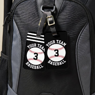 Étiquette À Bagage Sac de baseball avec nom d'équipe et numéro de jou