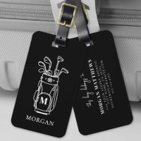 Sac de golf à monogramme noir