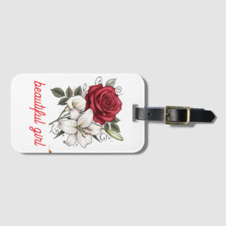 Étiquette À Bagage Sac fourre-tout Belle Fille Rose