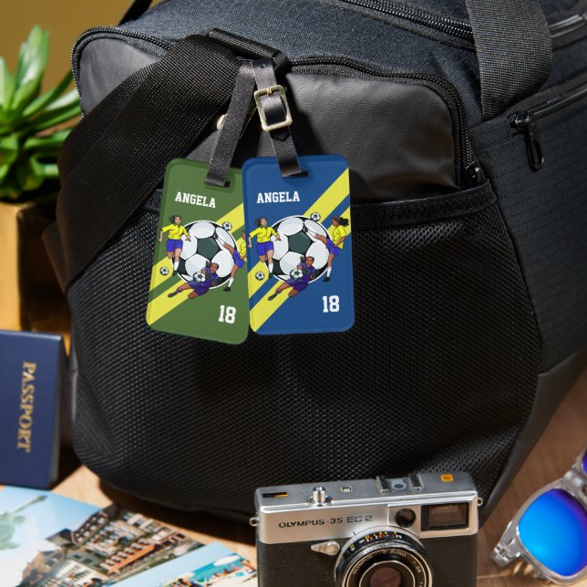 Étiquette À Bagage Sacoche de sac de Football pour filles personnalis (Recto & Verso)