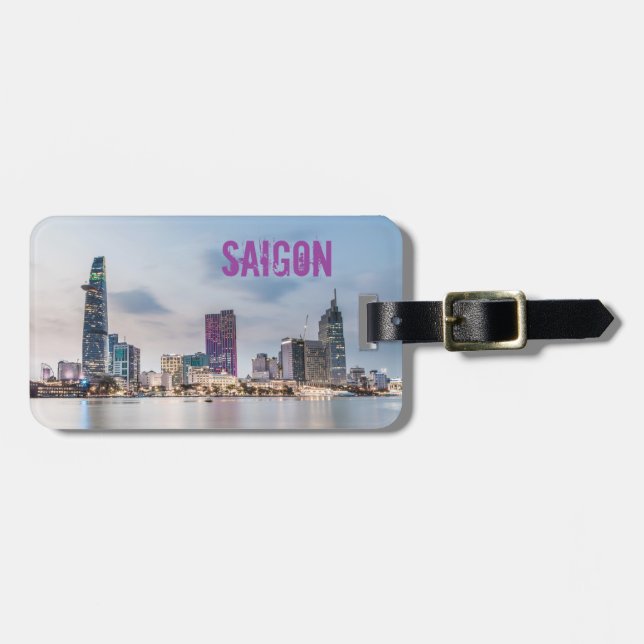 Étiquette À Bagage Saigon (Ho Chi Minh Ville) HCMC Viêt Nam souvenir (Devant horizontal)