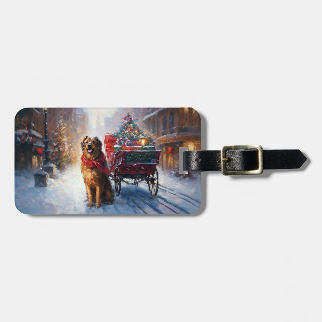 Étiquette À Bagage Saison festive de Noël de Setter en Irlande (Devant horizontal)