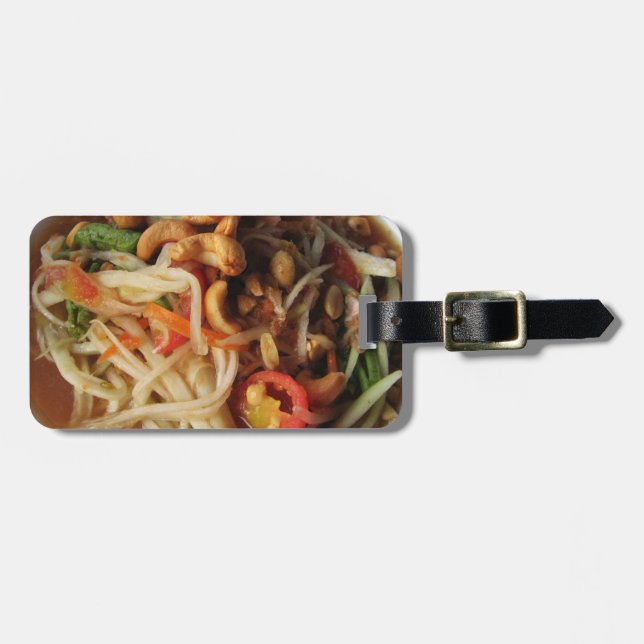 Étiquette À Bagage Salade de Papaya épicée Ayutthaya [Som Tam] avec C (Devant horizontal)