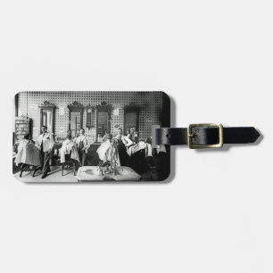 Étiquette À Bagage Salon de coiffure des hommes des années 1890