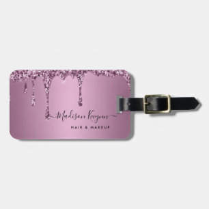 Étiquette À Bagage Salon de coiffure Rose tendance Parties scintillan