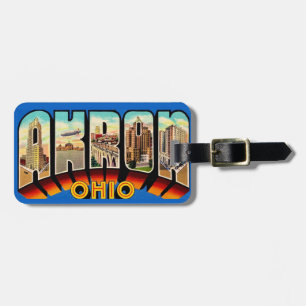 Étiquette À Bagage Salutations d'Akron Ohio