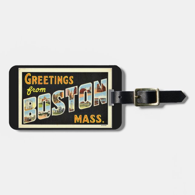 Étiquette À Bagage Salutations de Boston, messe. (Devant horizontal)