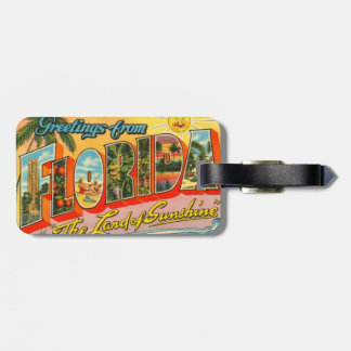 Étiquette À Bagage Salutations de la carte postale Vintage Floride