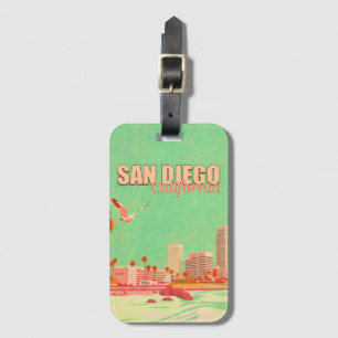 Étiquette À Bagage San Diego California Downtown Souvenirs 1950