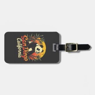 Étiquette À Bagage San Diego California Retro Sunset Panda Vintage