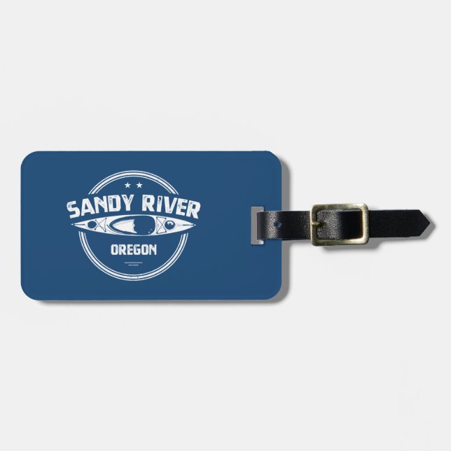 Étiquette À Bagage Sandy River Oregon Kayaking (Devant horizontal)