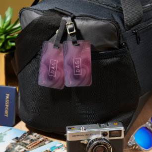 Étiquette À Bagage Sangria Strata   Moody Pink Dusky Purple Personnal