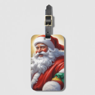 Étiquette À Bagage Santa Clause Joyeux Noël Bonne année