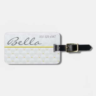 Étiquette À Bagage Satin et or blancs snob