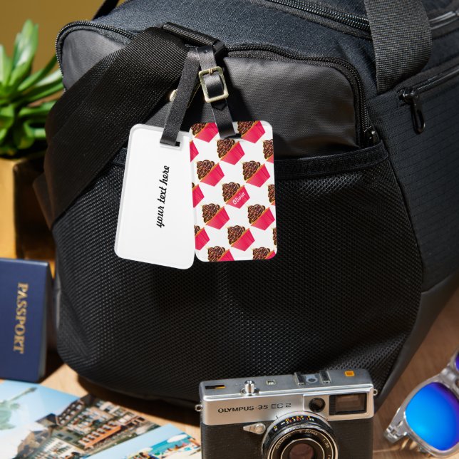 Étiquette À Bagage Saupoudrer Personnalisé Chcolate Lover Rose (Recto & Verso)
