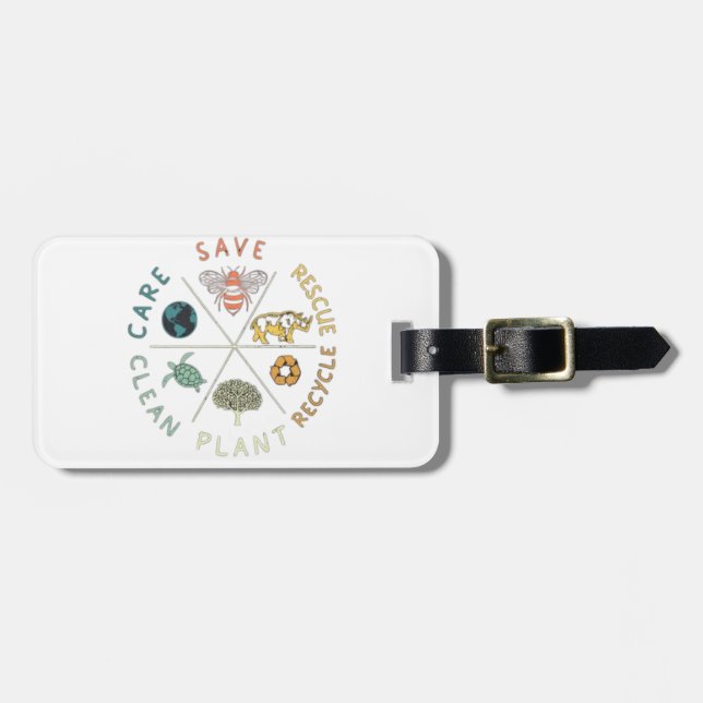 Étiquette À Bagage 🌎💚 Save Our Planet 🌿 (Devant horizontal)