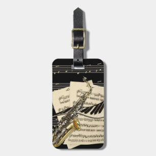 Étiquette À Bagage Saxophone et musique de piano personnalisée