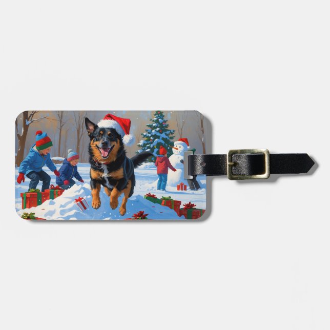 Étiquette À Bagage Scène belge de Noël de Malinoi (Devant horizontal)