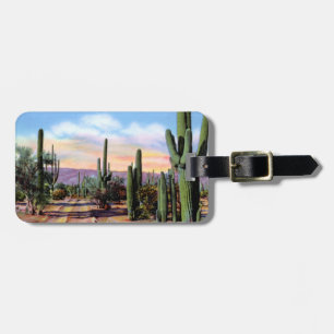 Étiquette À Bagage Scène de désert de l'Arizona Sonoran