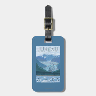 Étiquette À Bagage Scène de glacier - Juneau, Alaska