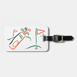 Étiquette À Bagage Scène de golf