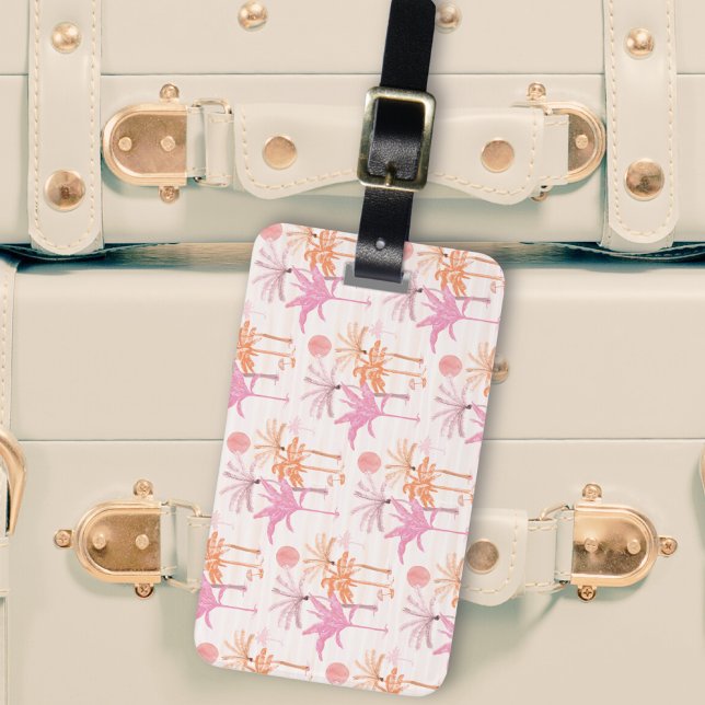 Étiquette À Bagage Scène Tropical Palm Tree personnalisée (Créateur téléchargé)