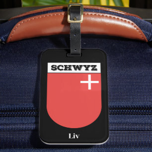 Étiquette À Bagage Schwyz, Suisse   Armoiries des cantons suisses