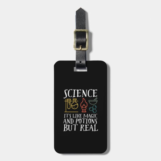 Étiquette À Bagage Science comme la magie et la potion Geek scientifi (Devant Vertical)