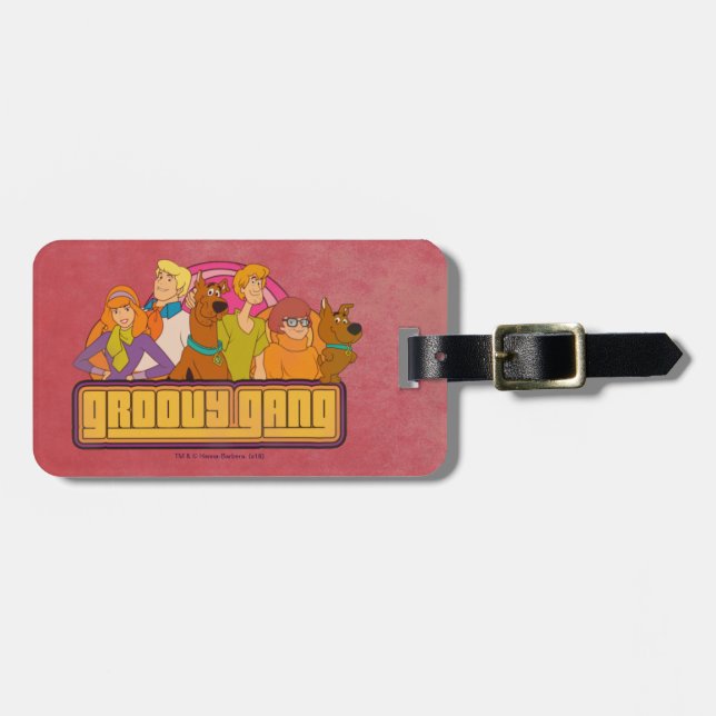 Étiquette À Bagage Scooby-Doo | Graphique de dessin rétro "Gang Super (Devant horizontal)
