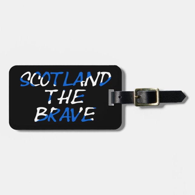 Étiquette À Bagage Scotland The Brave on Scottish Flag cd ltcnt (Devant horizontal)
