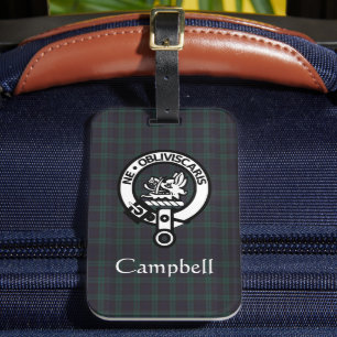 Étiquette À Bagage Scottish Campbell Crest Badge & Tartan