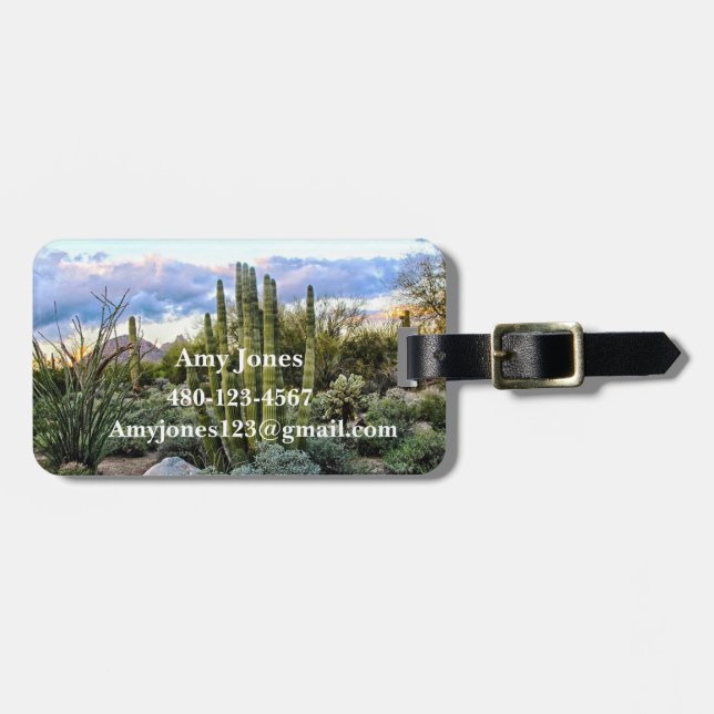Étiquette À Bagage Scottsdale succulent Sunset (Devant horizontal)