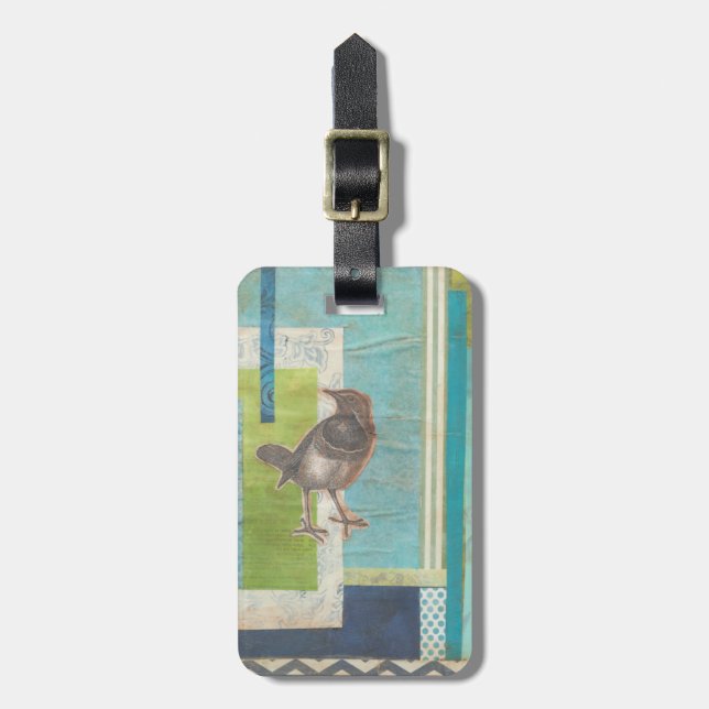 Étiquette À Bagage Scrapbook Avian I (Devant Vertical)